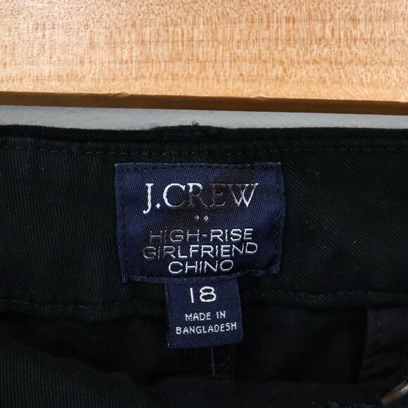 NWT J.Crew Factory High-Rise Straight Leg Girlfriend Chino Pant In Black Size 18 - Picture 6 of 8